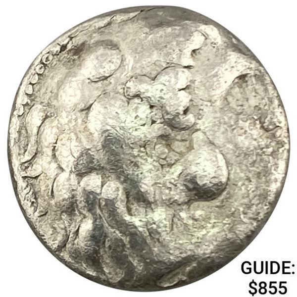 Macedon Alex. III 336-323 BC Silver Tetradrachm ABOUT UNCIRCULATED