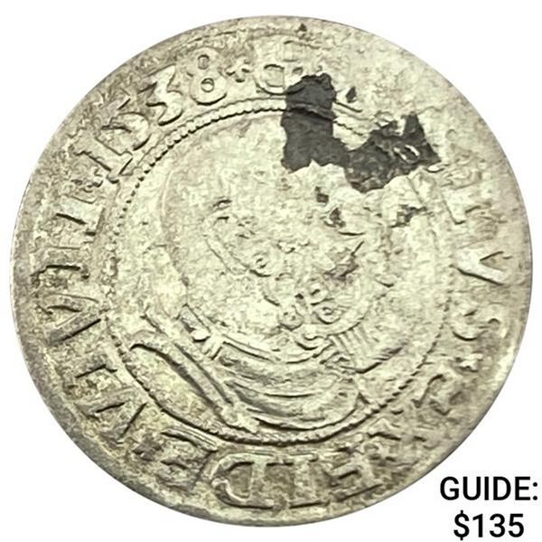 1529-1558 Prussia Silver Groschen Albert I CLOSELY UNCIRCULATED