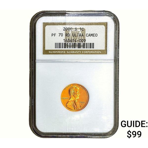 2000-S Lincoln Memorial Cent NGC PF70 RD Ultra Cameo