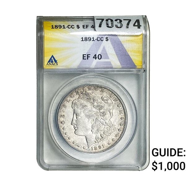 1891-CC Morgan Silver Dollar ANACS EF40