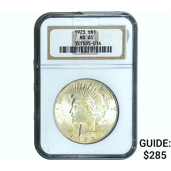 1923 Silver Peace Dollar NGC MS65