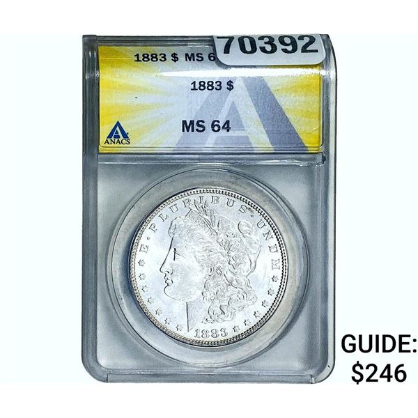1883 Morgan Silver Dollar ANACS MS64