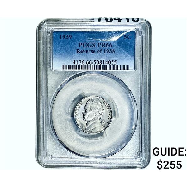1939 Rev 38 Jefferson Nickel PCGS PR66