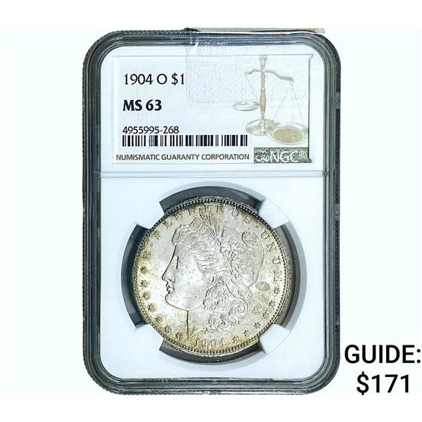1904-O Morgan Silver Dollar NGC MS63