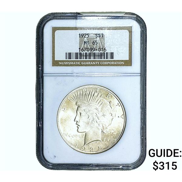 1925 Silver Peace Dollar NGC MS65