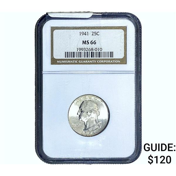 1941 Washington Silver Quarter NGC MS66