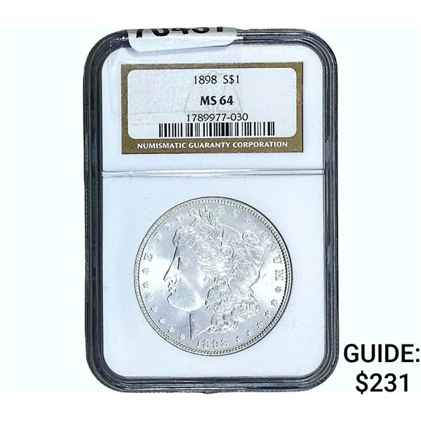 1898 Morgan Silver Dollar NGC MS64