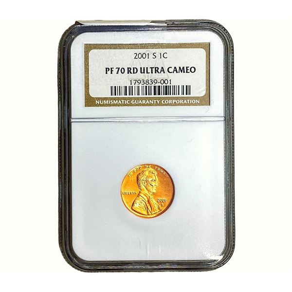 2001-S Lincoln Memorial Cent NGC PF70 RD Ultra Cameo