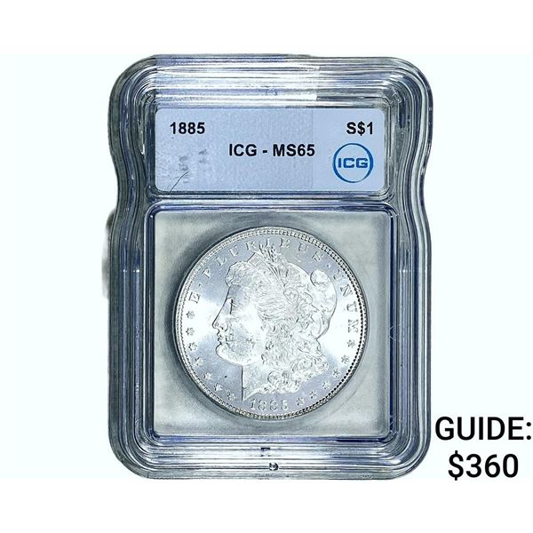 1885 Morgan Silver Dollar ICG MS65