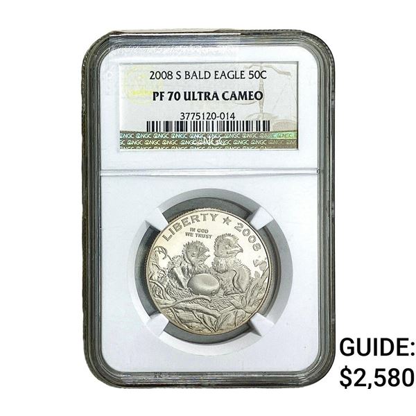 2008-S Bald Eagle Half Dollar NGC PF70 Ultra Cameo