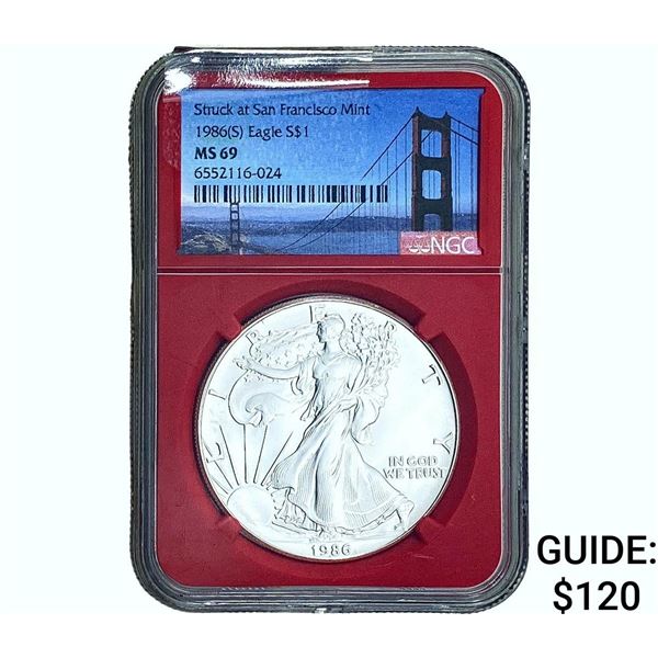1986-S Silver Eagle NGC MS69