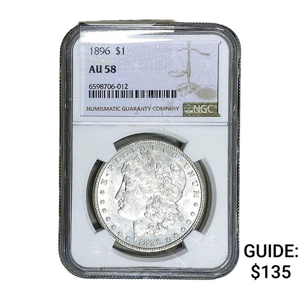 1896 Morgan Silver Dollar NGC AU58