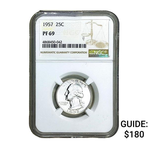 1957 Washington Silver Quarter NGC PF69