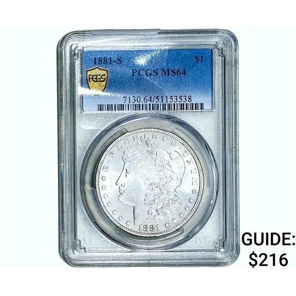 1881-S Morgan Silver Dollar PCGS MS64