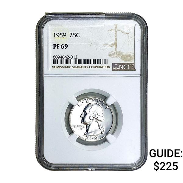 1959 Washington Silver Quarter NGC PF69