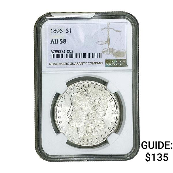 1896 Morgan Silver Dollar NGC AU58