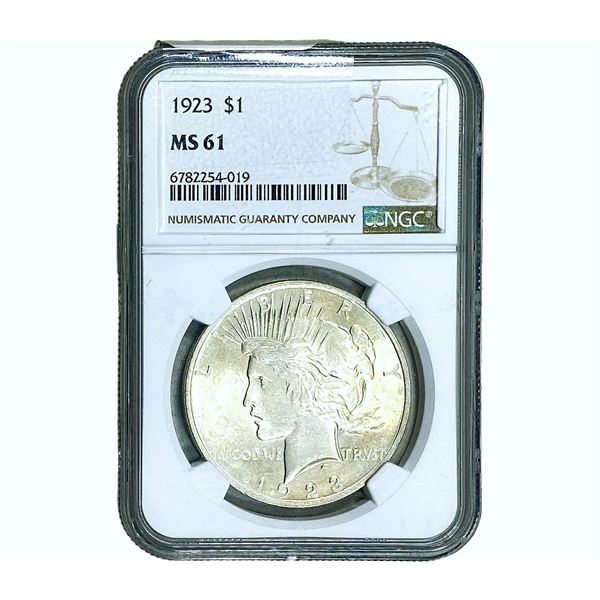 1923 Silver Peace Dollar NGC MS61