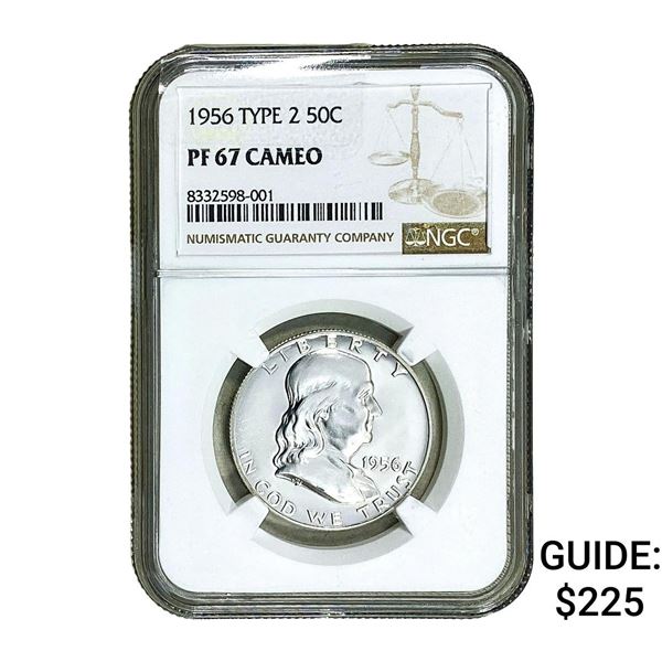1956 Franklin Half Dollar NGC PF67 Cameo Type 2