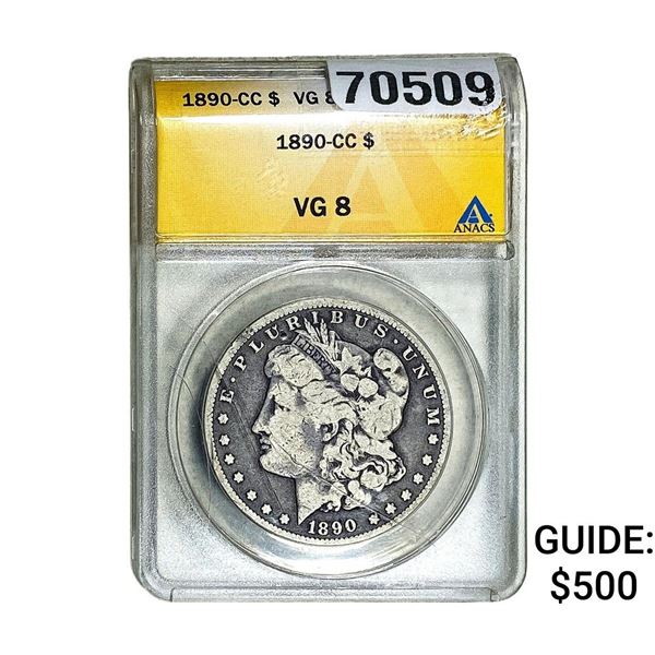 1890-CC Morgan Silver Dollar ANACS VG8