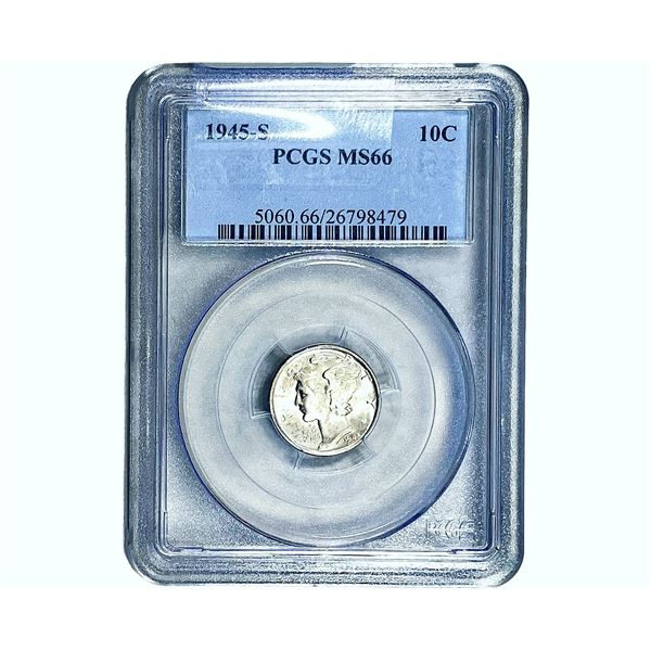 1945-S Mercury Silver Dime PCGS MS66