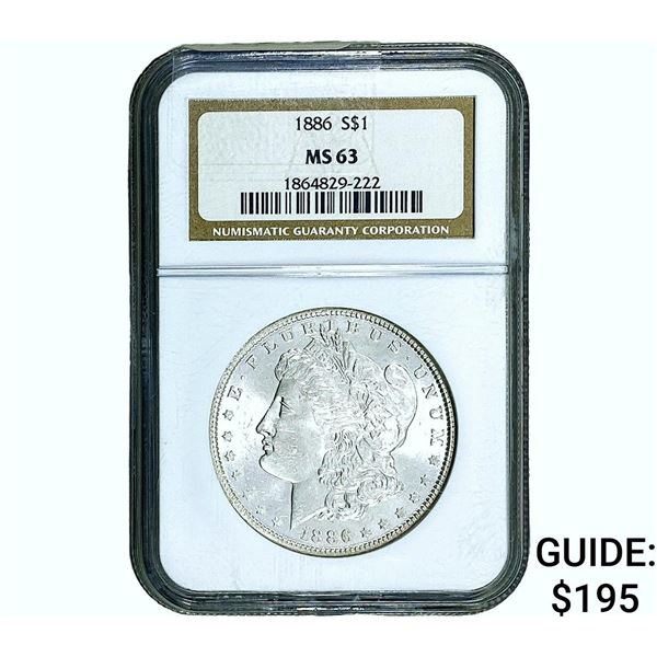 1886 Morgan Silver Dollar NGC MS63