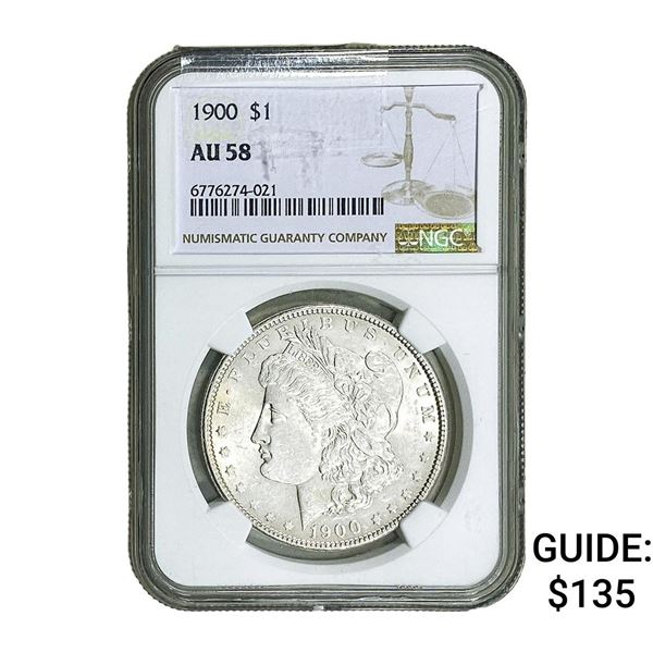 1900 Morgan Silver Dollar NGC AU58