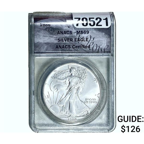 1986 Silver Eagle ANACS MS69