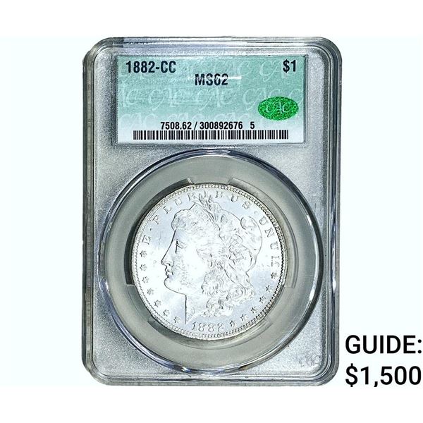 1882-CC CAC Morgan Silver Dollar CAC MS62