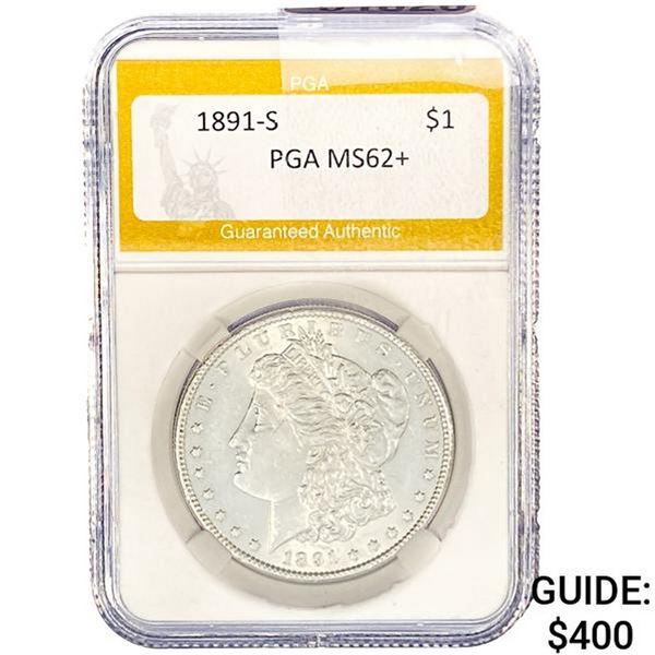 1891-S Morgan Silver Dollar PGA MS62+