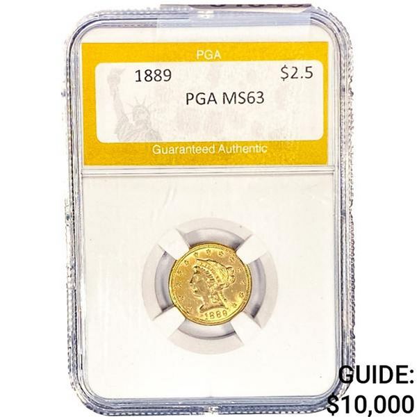1889 $2.50 Gold Quarter Eagle PGA MS63