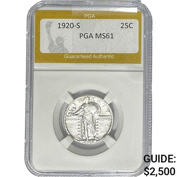 1920-S Standing Liberty Quarter PGA MS61