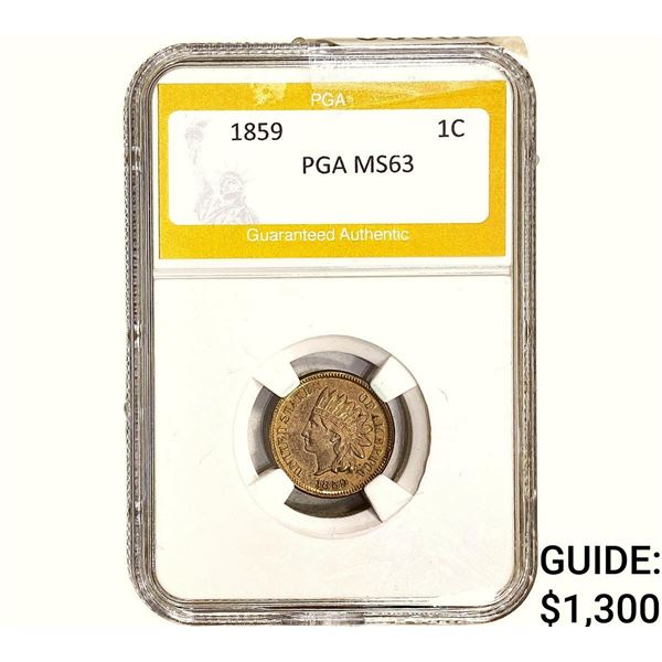 1859 Indian Head Cent PGA MS63