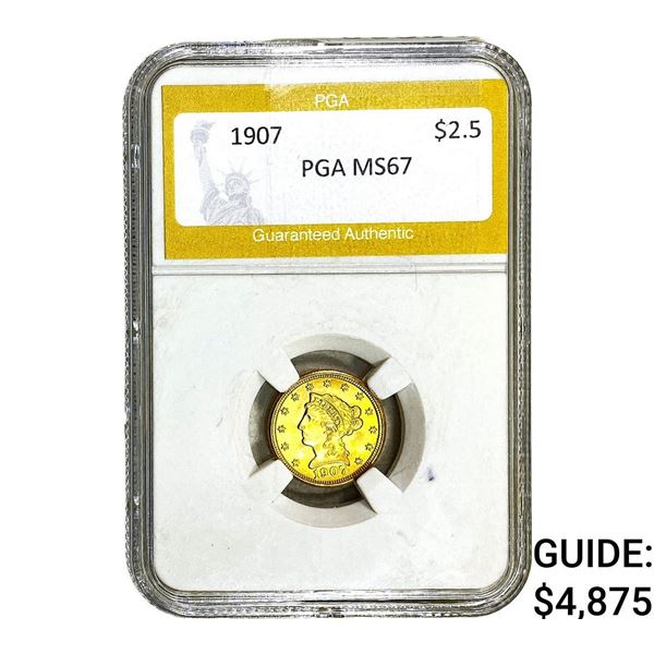 1907 $2.50 Gold Quarter Eagle PGA MS67