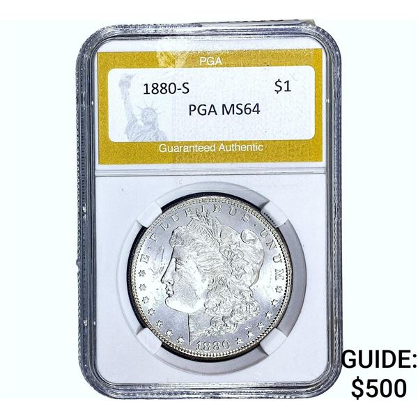 1880-S Morgan Silver Dollar PGA MS65