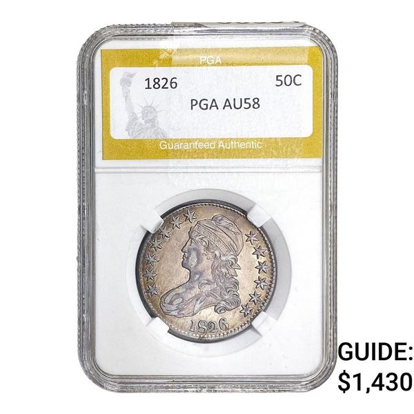 1826 Capped Bust Half Dollar PGA AU58