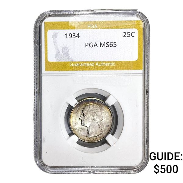 1934 Washington Silver Quarter PGA MS65