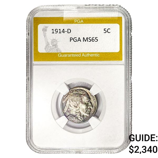 1914-D Buffalo Nickel PGA MS65