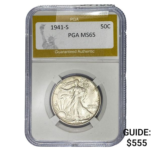 1941-D Walking Liberty Half Dollar PGA MS65