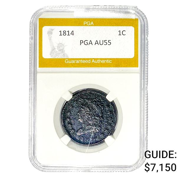1814 Classic Head Large Cent PGA AU55