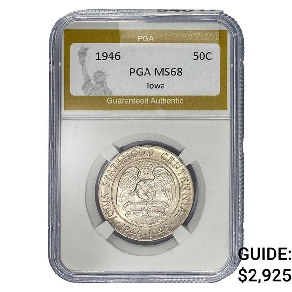 1946 Iowa Half Dollar PGA MS68