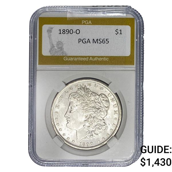 1890-O Morgan Silver Dollar PGA MS65