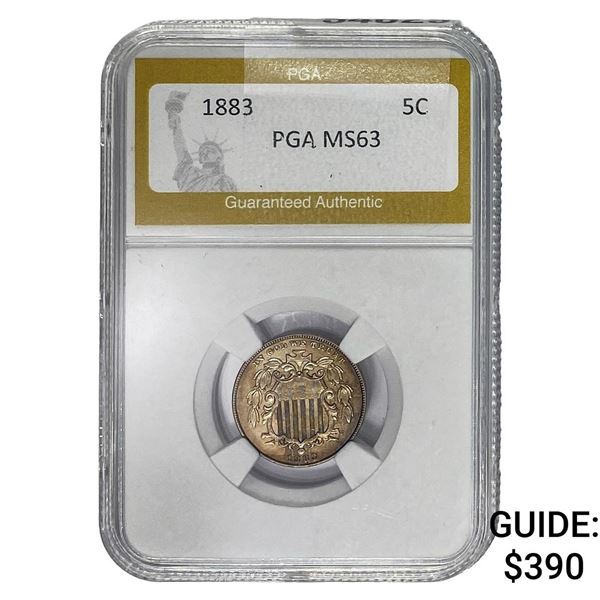 1883 Shield Nickel PGA MS63