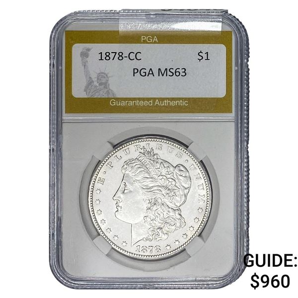 1878-CC Morgan Silver Dollar PGA MS63