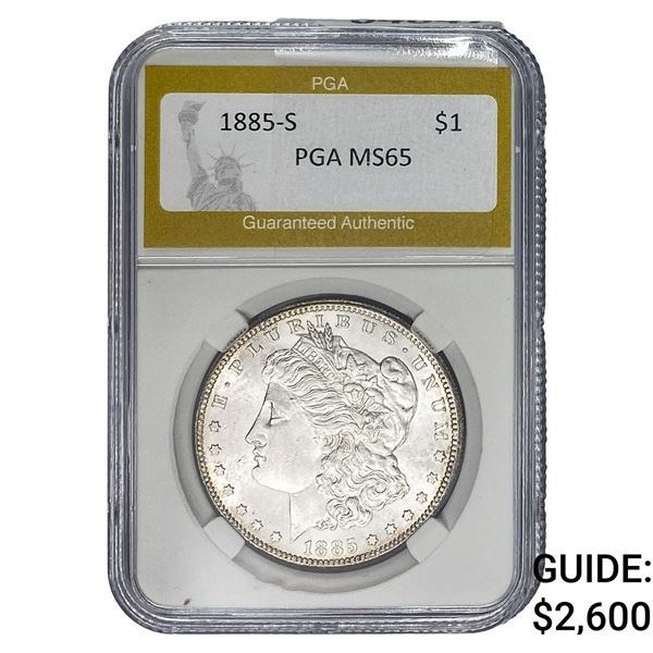 1885-S Morgan Silver Dollar PGA MS65