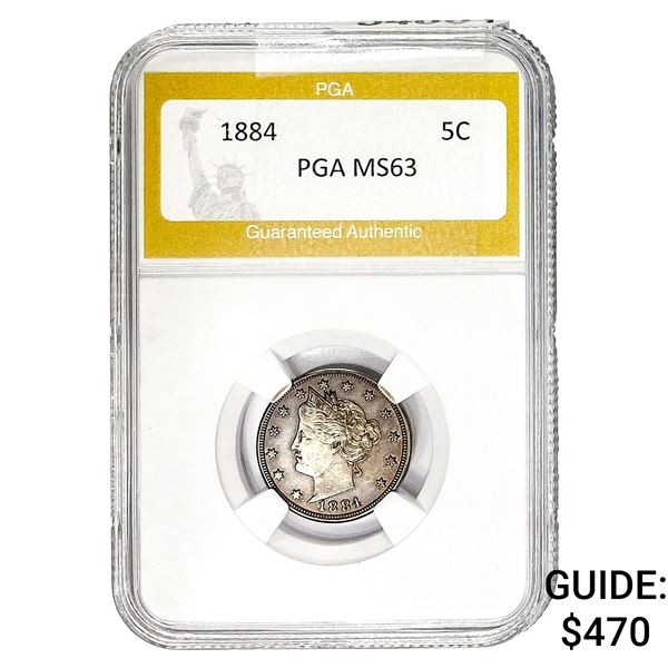 1884 Liberty Victory Nickel PGA MS63