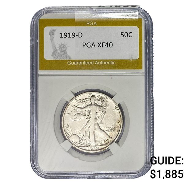 1919-D Walking Liberty Half Dollar PGA XF40