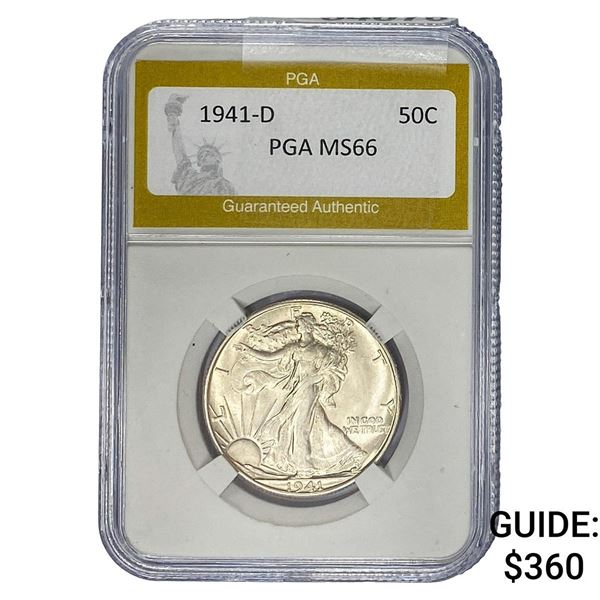 1941-D Walking Liberty Half Dollar PGA MS66