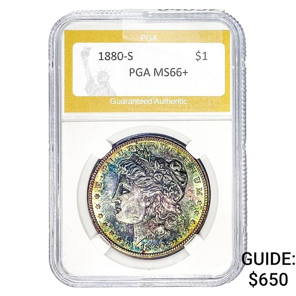1880-S Morgan Silver Dollar PGA MS66+