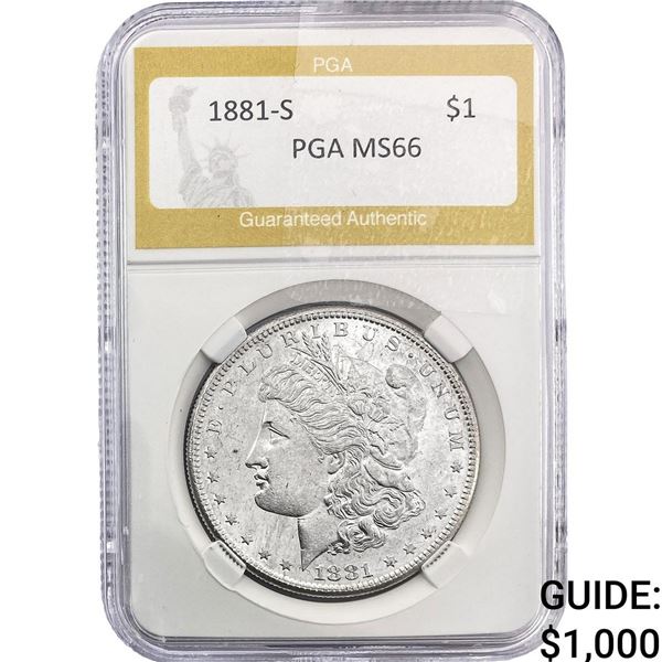 1881-S Morgan Silver Dollar PGA MS66