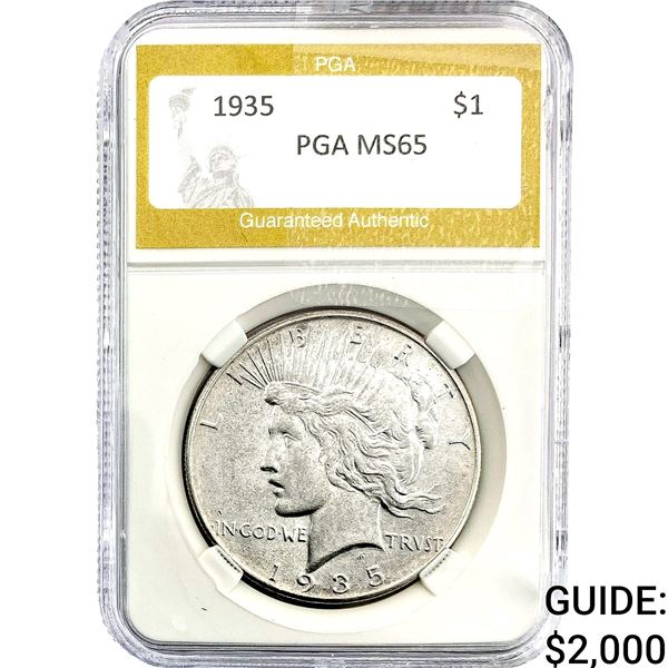 1935 Silver Peace Dollar PGA MS65
